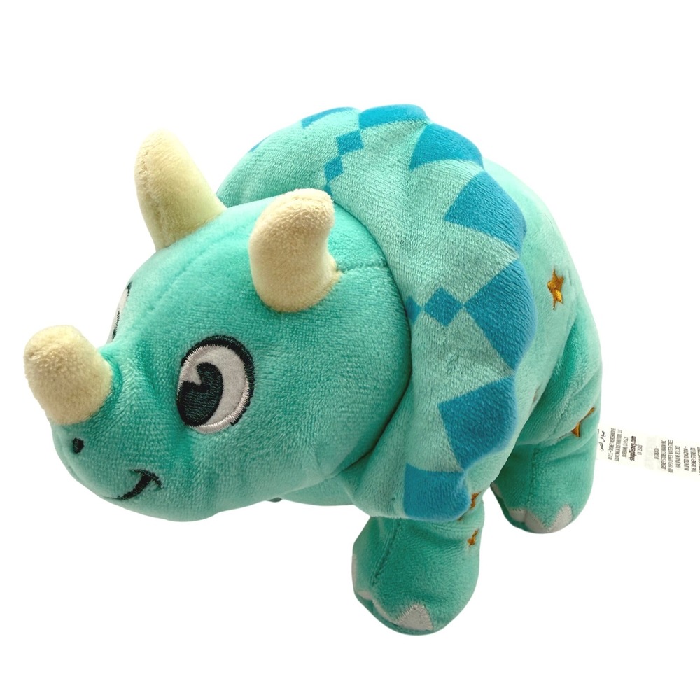 Disney Animal Kingdom Dinoland USA Triceratops Plush Teal Dinosaur Kids Toy 10"
